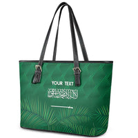 Custom Saudi Arabia Football Leather Tote Bag Go Green Falcons Sporty Style - Wonder Print Shop