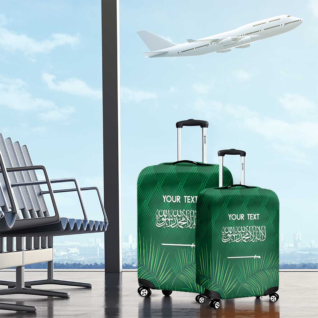 Custom Saudi Arabia Football Luggage Cover Go Green Falcons Sporty Style - Wonder Print Shop