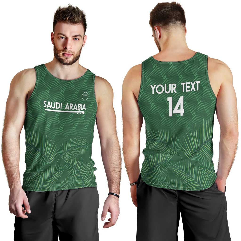 Custom Saudi Arabia Football Men Tank Top Go Green Falcons Sporty Style - Wonder Print Shop
