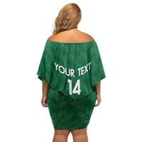 Custom Saudi Arabia Football Off Shoulder Short Dress Go Green Falcons Sporty Style - Wonder Print Shop