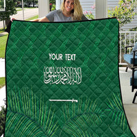 Custom Saudi Arabia Football Quilt Go Green Falcons Sporty Style - Wonder Print Shop