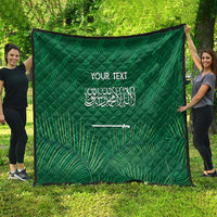 Custom Saudi Arabia Football Quilt Go Green Falcons Sporty Style - Wonder Print Shop