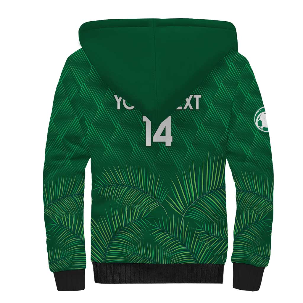 Custom Saudi Arabia Football Sherpa Hoodie Go Green Falcons Sporty Style - Wonder Print Shop
