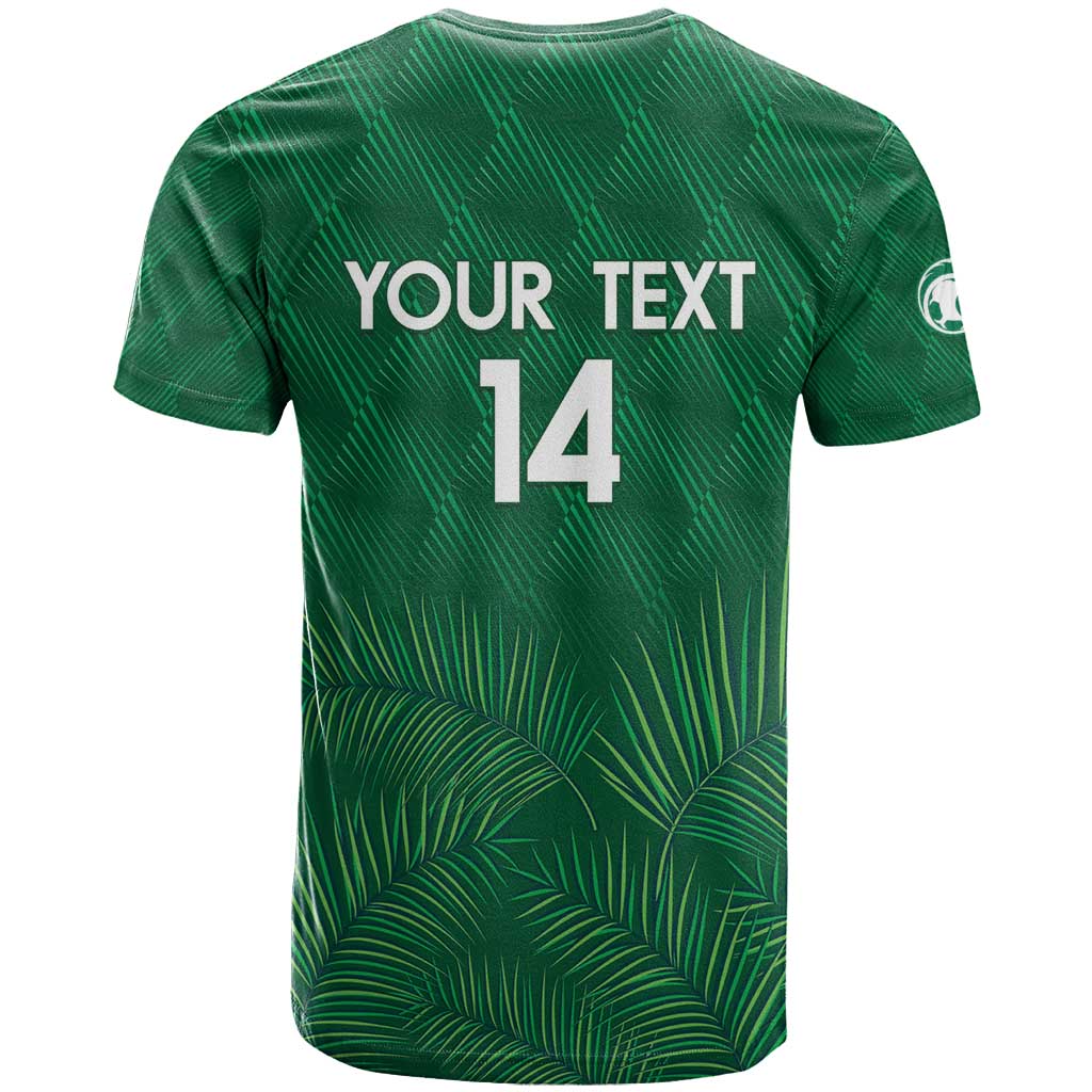 Custom Saudi Arabia Football T Shirt Go Green Falcons Sporty Style - Wonder Print Shop