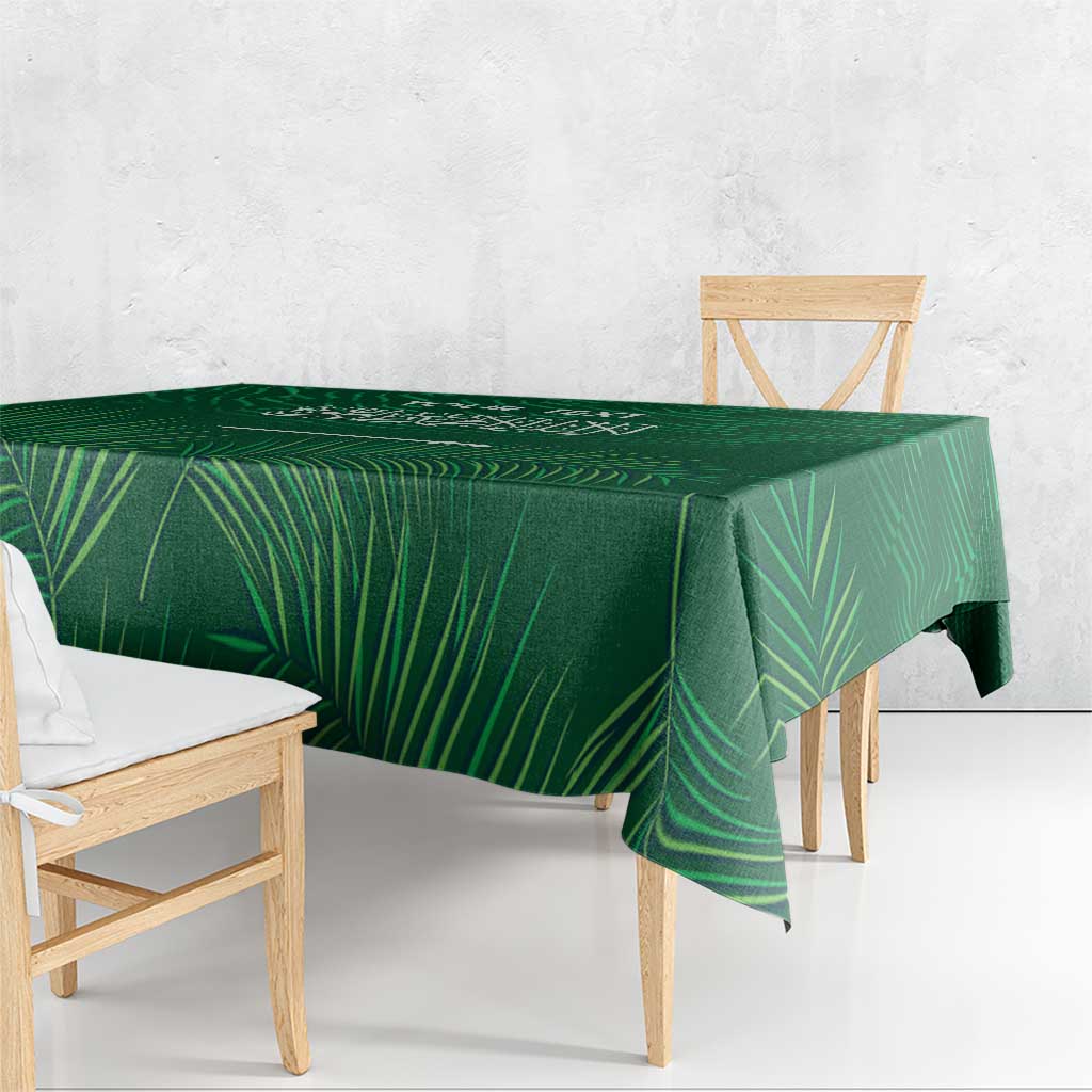 Custom Saudi Arabia Football Tablecloth Go Green Falcons Sporty Style - Wonder Print Shop