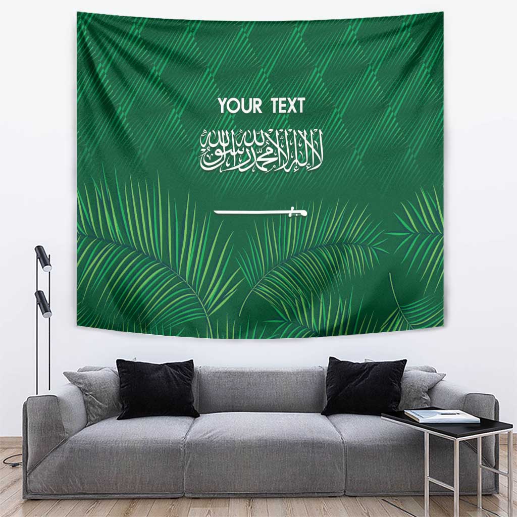 Custom Saudi Arabia Football Tapestry Go Green Falcons Sporty Style - Wonder Print Shop