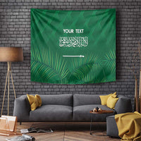Custom Saudi Arabia Football Tapestry Go Green Falcons Sporty Style - Wonder Print Shop