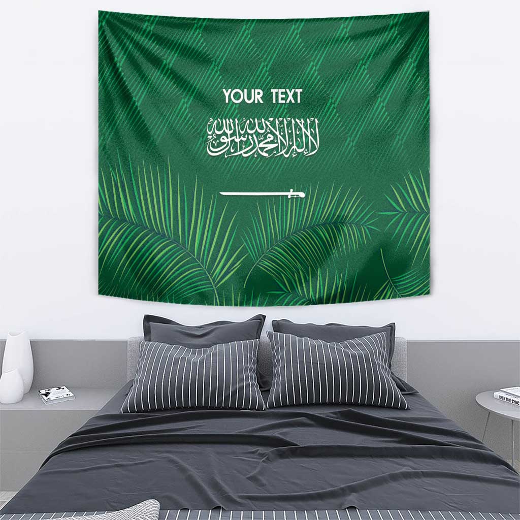 Custom Saudi Arabia Football Tapestry Go Green Falcons Sporty Style - Wonder Print Shop