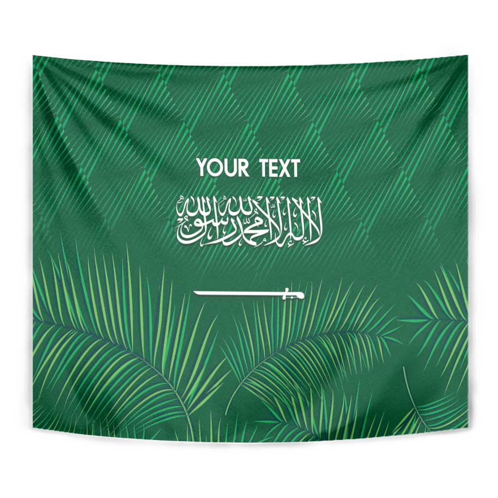 Custom Saudi Arabia Football Tapestry Go Green Falcons Sporty Style - Wonder Print Shop