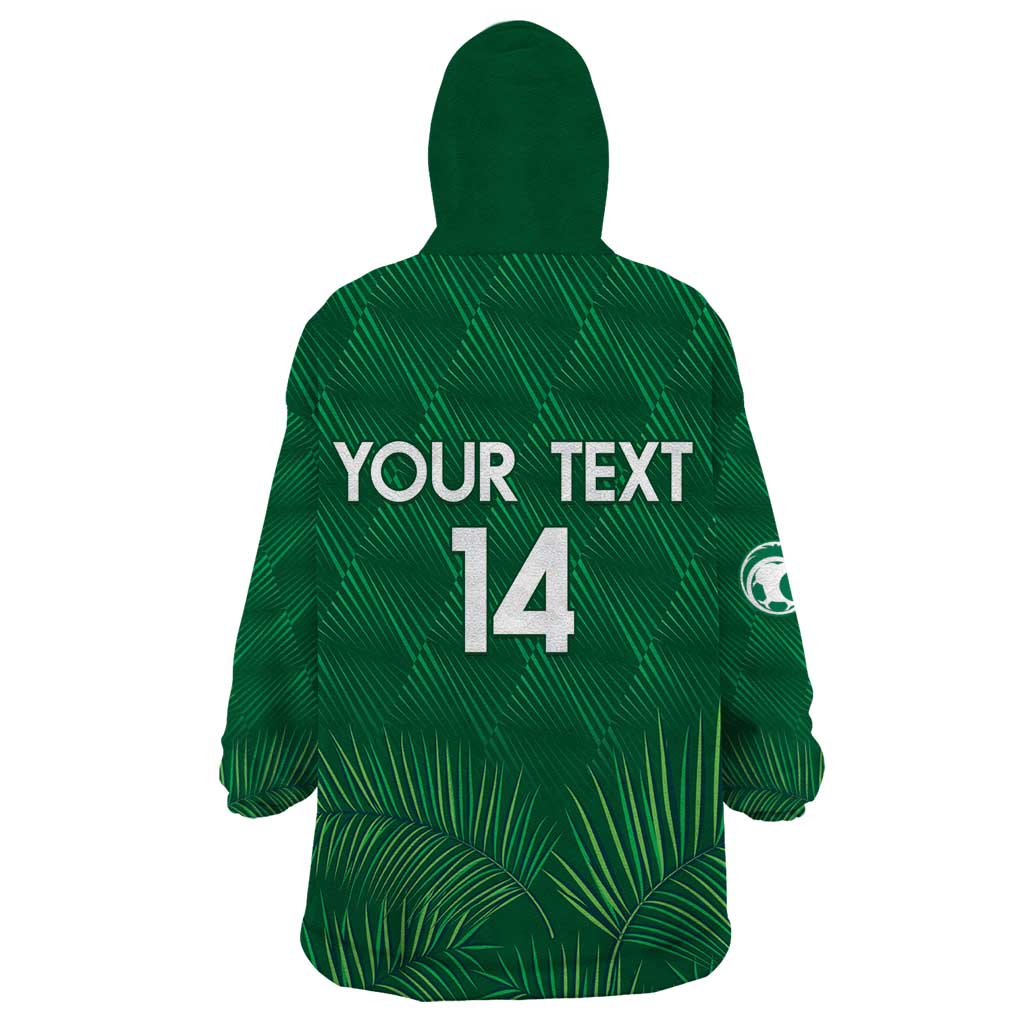 Custom Saudi Arabia Football Wearable Blanket Hoodie Go Green Falcons Sporty Style - Wonder Print Shop