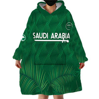 Custom Saudi Arabia Football Wearable Blanket Hoodie Go Green Falcons Sporty Style - Wonder Print Shop