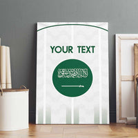 Custom Saudi Arabia Football Canvas Wall Art Go Green Falcons Sporty - White Version - Wonder Print Shop