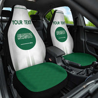 Custom Saudi Arabia Football Car Seat Cover Go Green Falcons Sporty - White Version - Wonder Print Shop