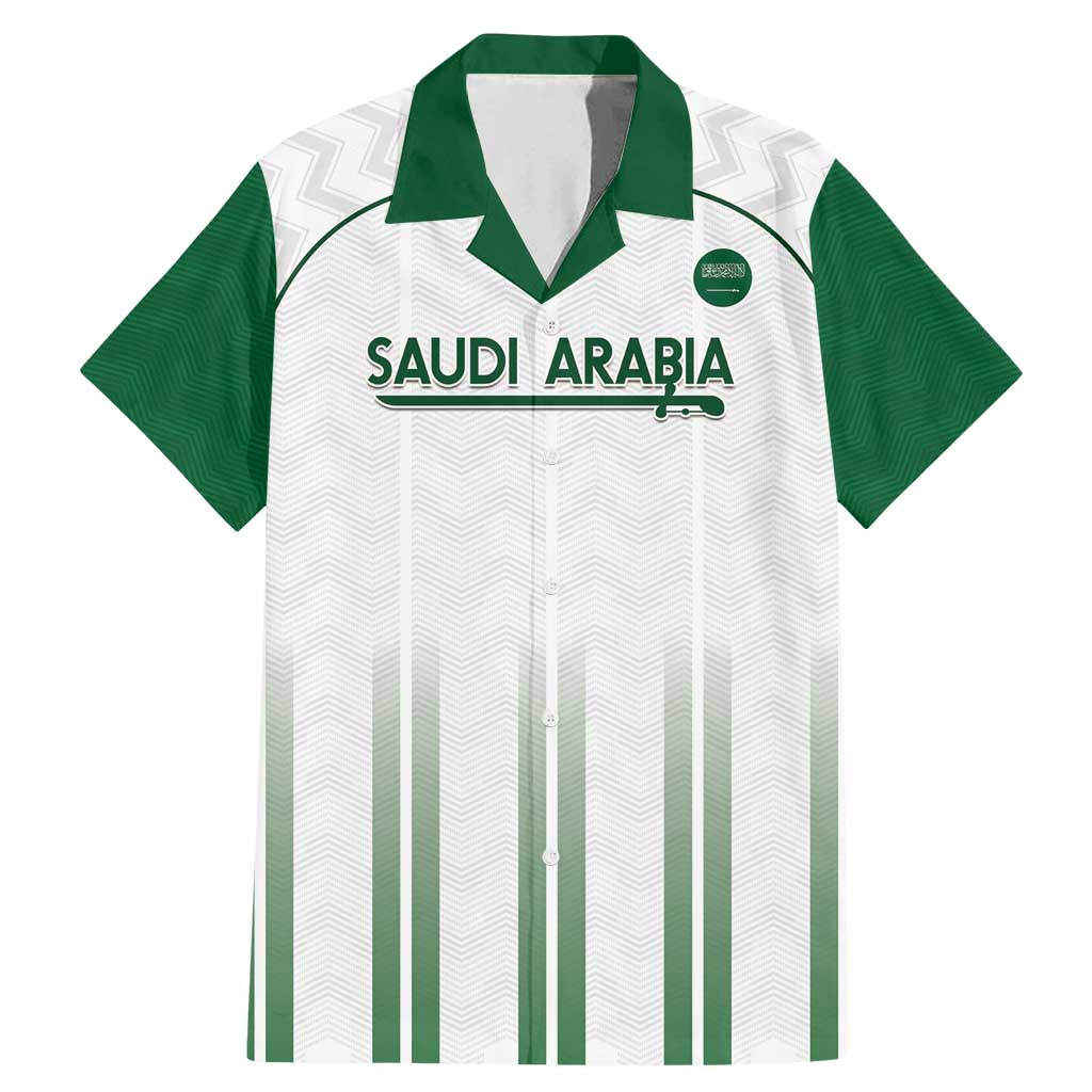 Custom Saudi Arabia Football Family Matching Mermaid Dress and Hawaiian Shirt Go Green Falcons Sporty - White Version - Wonder Print Shop