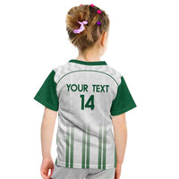 Custom Saudi Arabia Football Kid T Shirt Go Green Falcons Sporty - White Version - Wonder Print Shop
