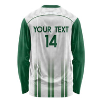 Custom Saudi Arabia Football Long Sleeve Shirt Go Green Falcons Sporty - White Version - Wonder Print Shop