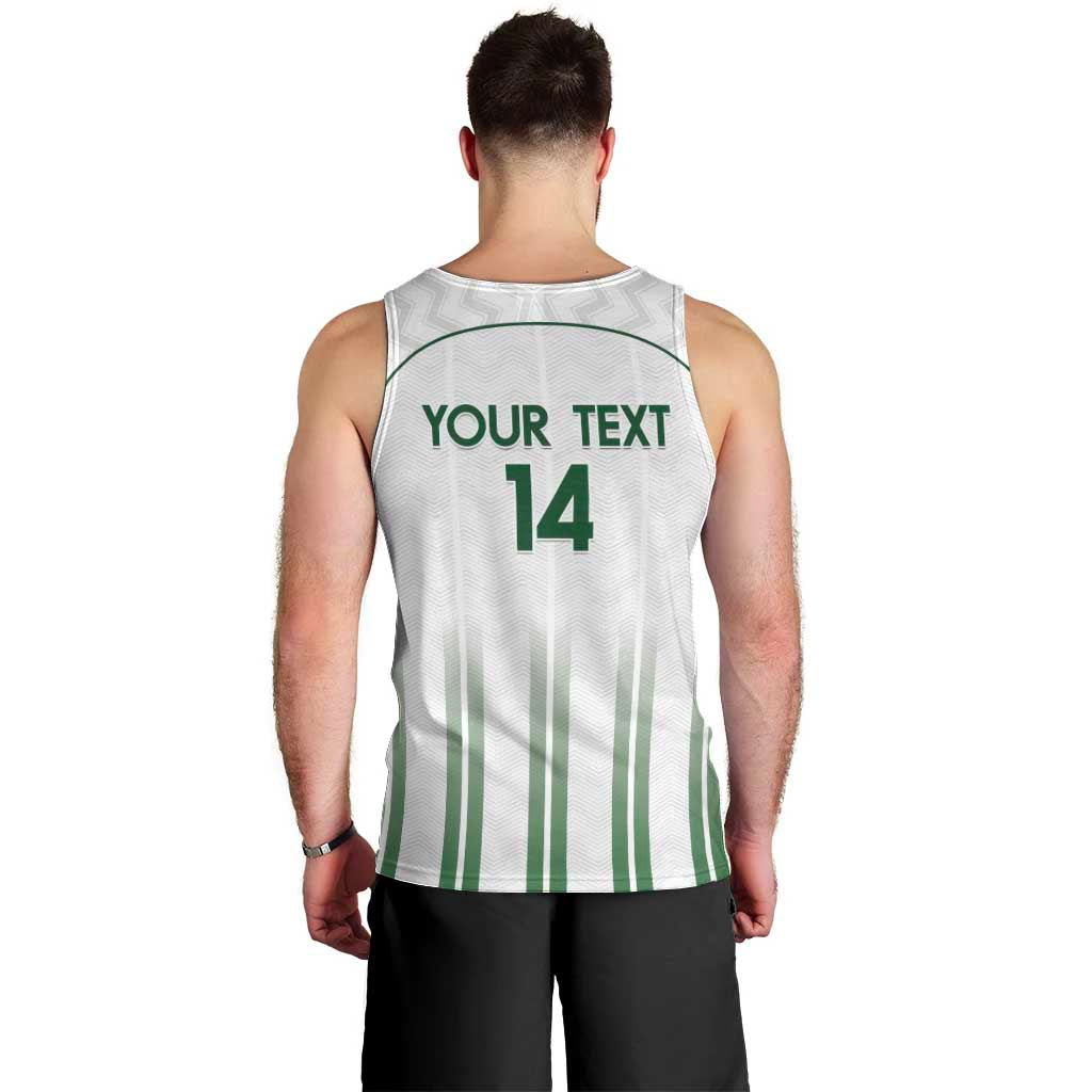 Custom Saudi Arabia Football Men Tank Top Go Green Falcons Sporty - White Version - Wonder Print Shop