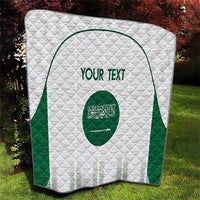 Custom Saudi Arabia Football Quilt Go Green Falcons Sporty - White Version - Wonder Print Shop
