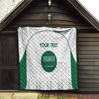 Custom Saudi Arabia Football Quilt Go Green Falcons Sporty - White Version - Wonder Print Shop
