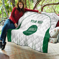 Custom Saudi Arabia Football Quilt Go Green Falcons Sporty - White Version - Wonder Print Shop