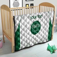 Custom Saudi Arabia Football Quilt Go Green Falcons Sporty - White Version - Wonder Print Shop