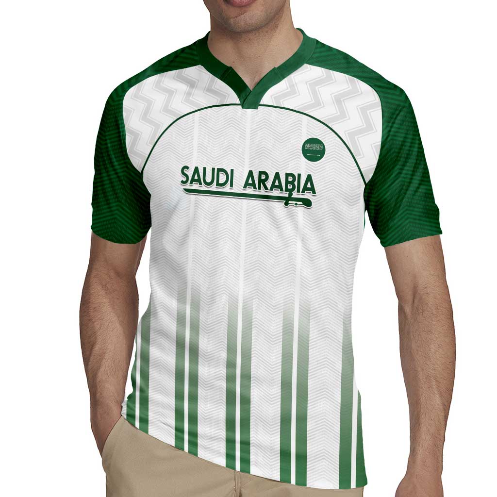 Custom Saudi Arabia Football Rugby Jersey Go Green Falcons Sporty - White Version - Wonder Print Shop