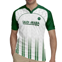 Custom Saudi Arabia Football Rugby Jersey Go Green Falcons Sporty - White Version - Wonder Print Shop