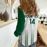 Custom Saudi Arabia Football Women Casual Shirt Go Green Falcons Sporty - White Version - Wonder Print Shop