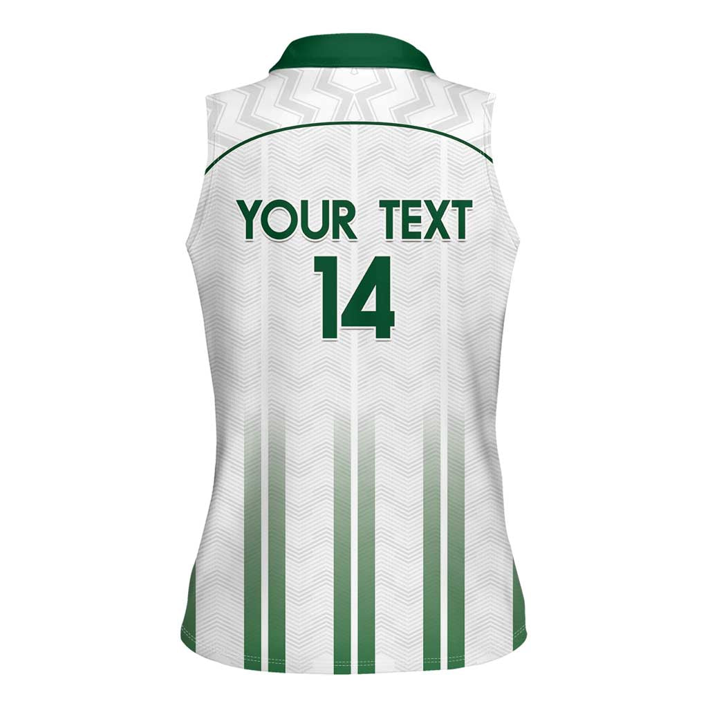 Custom Saudi Arabia Football Women Sleeveless Polo Shirt Go Green Falcons Sporty - White Version - Wonder Print Shop