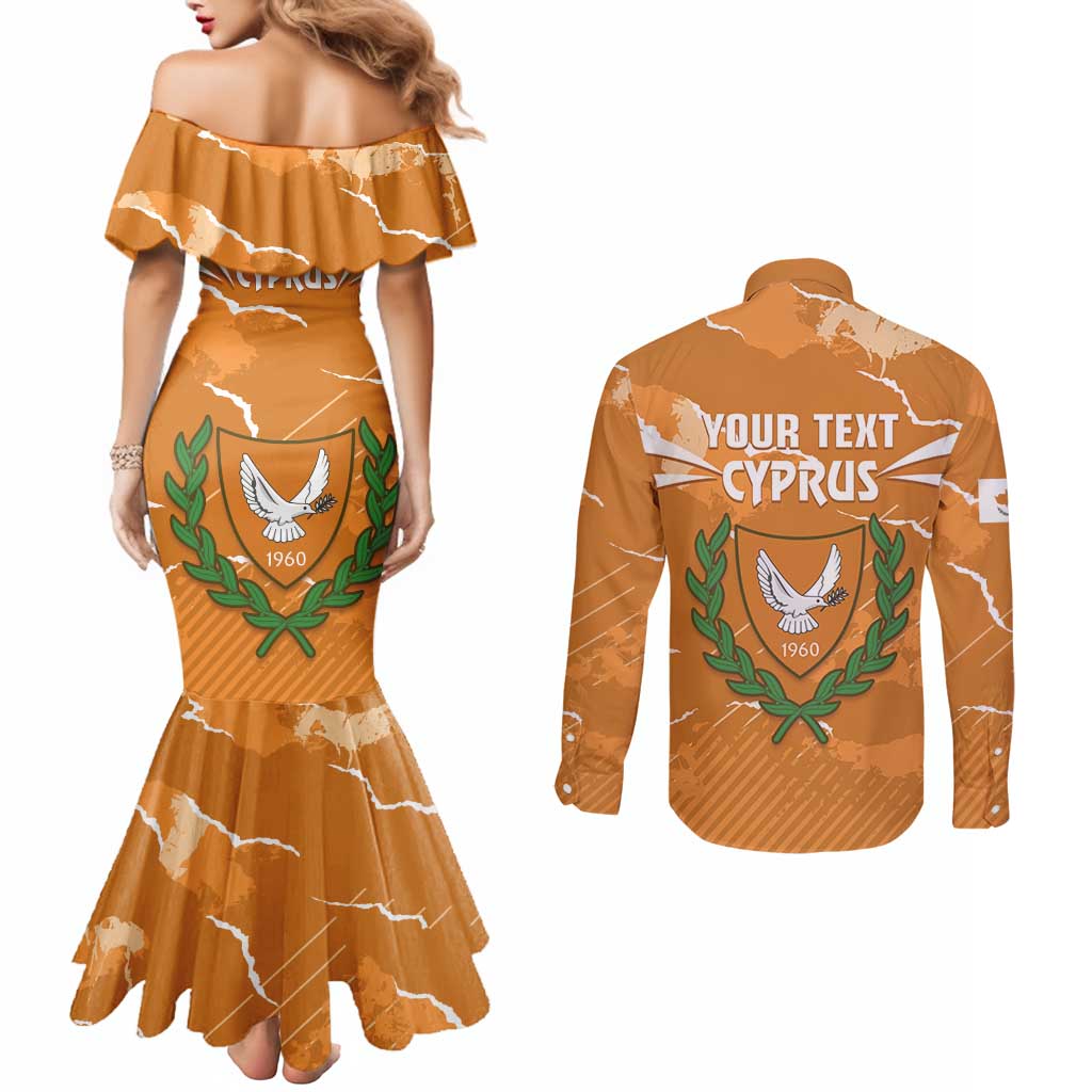 Persionalized Cyprus Independence Day Couples Matching Mermaid Dress and Long Sleeve Button Shirt Kıbrıs Cumhuriyeti Grunge Vibes