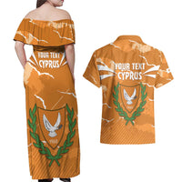 Persionalized Cyprus Independence Day Couples Matching Off Shoulder Maxi Dress and Hawaiian Shirt Kbrs Cumhuriyeti Grunge Vibes - Wonder Print Shop