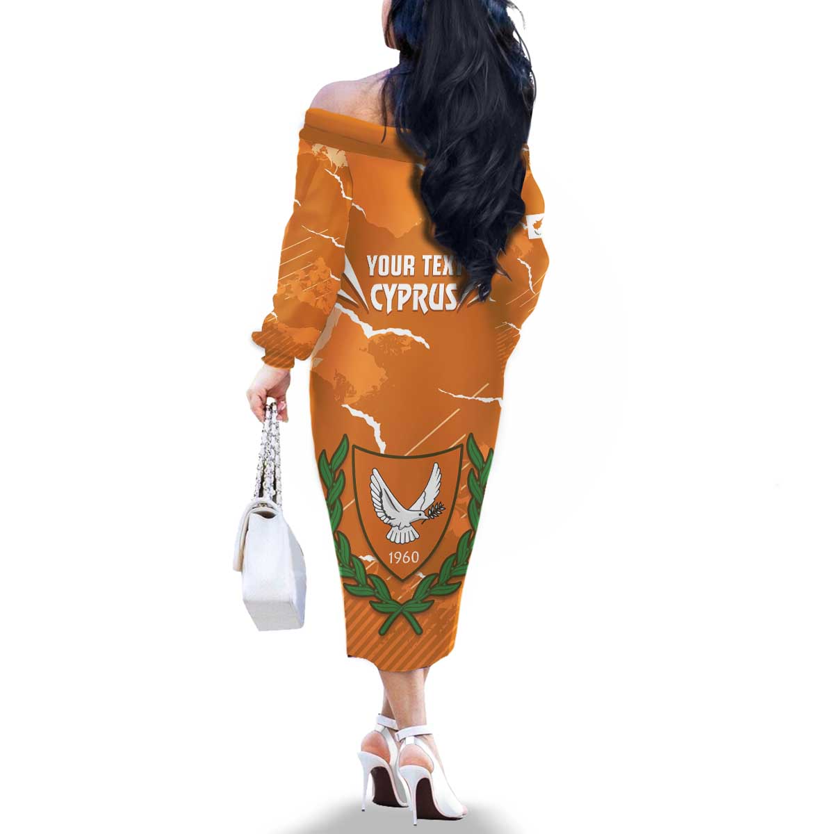 Persionalized Cyprus Independence Day Family Matching Off The Shoulder Long Sleeve Dress and Hawaiian Shirt Kbrs Cumhuriyeti Grunge Vibes - Wonder Print Shop