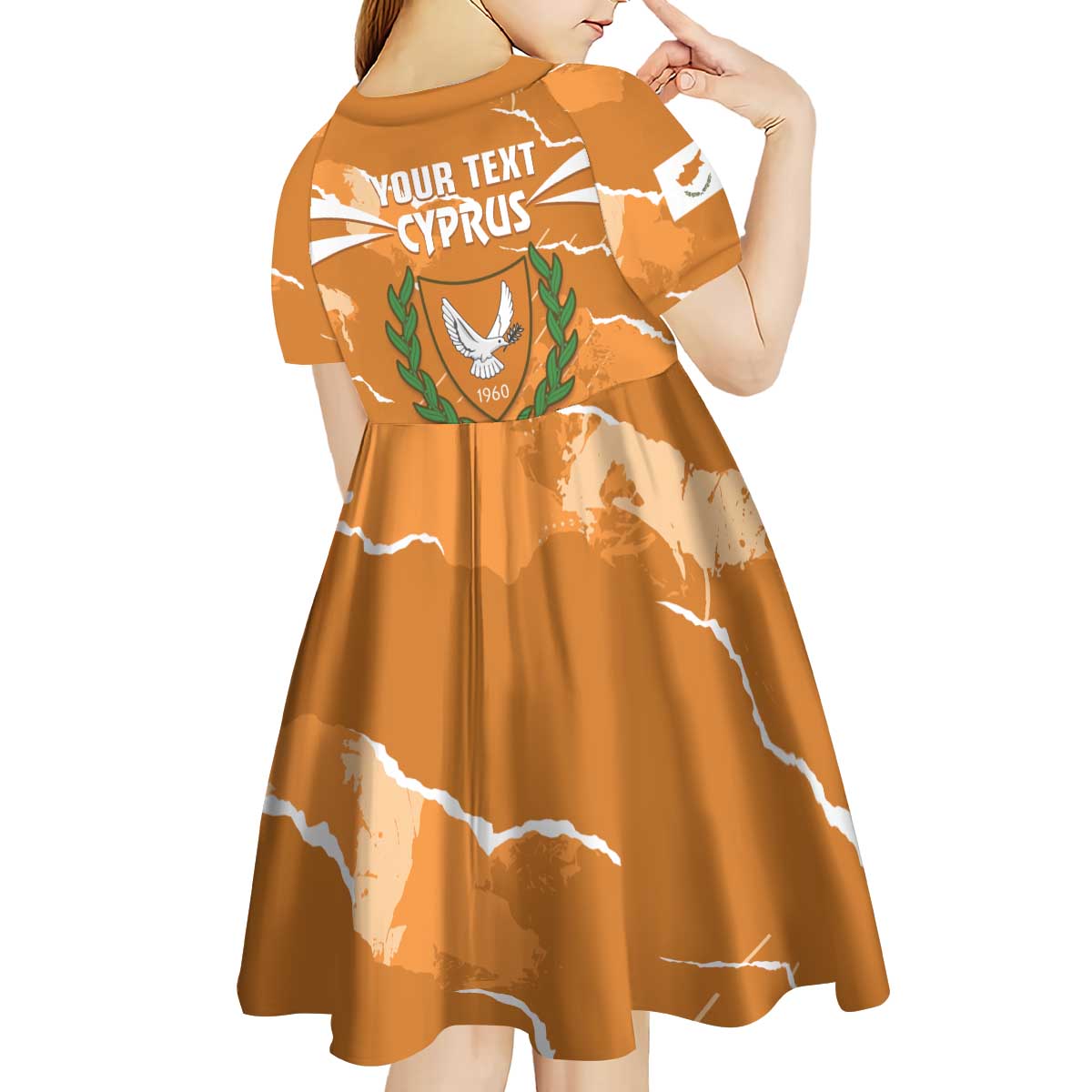 Persionalized Cyprus Independence Day Kid Short Sleeve Dress Kbrs Cumhuriyeti Grunge Vibes - Wonder Print Shop