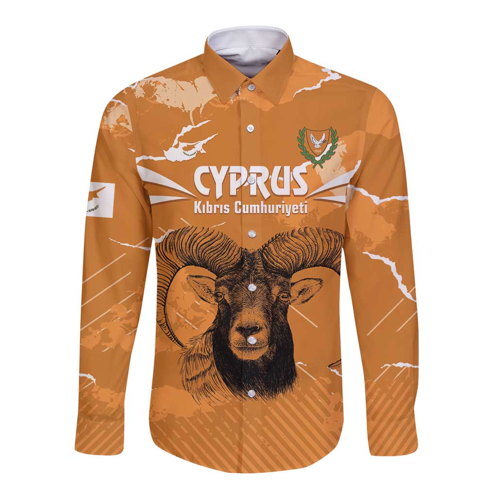 Persionalized Cyprus Independence Day Long Sleeve Button Shirt Kbrs Cumhuriyeti Grunge Vibes - Wonder Print Shop