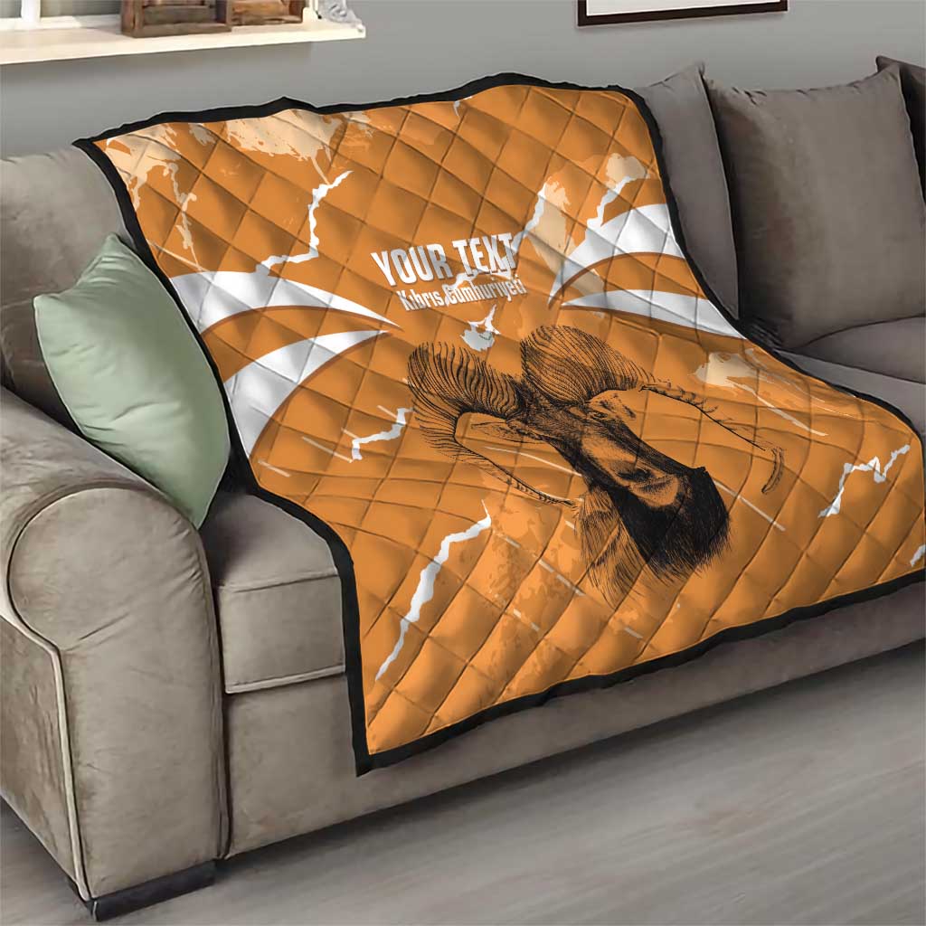 Persionalized Cyprus Independence Day Quilt Kbrs Cumhuriyeti Grunge Vibes - Wonder Print Shop