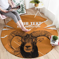 Persionalized Cyprus Independence Day Round Carpet Kıbrıs Cumhuriyeti Grunge Vibes