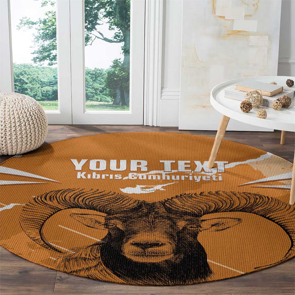 Persionalized Cyprus Independence Day Round Carpet Kıbrıs Cumhuriyeti Grunge Vibes