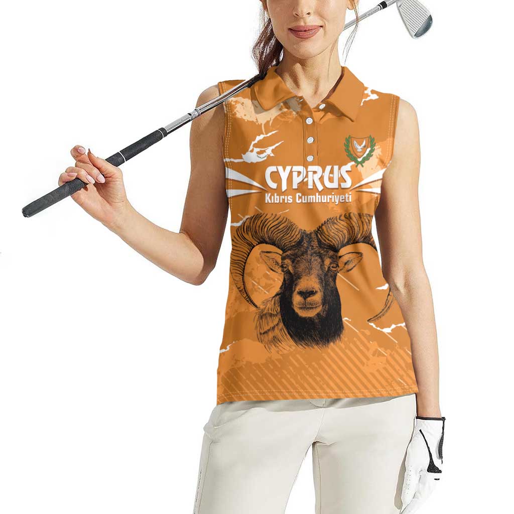 Persionalized Cyprus Independence Day Women Sleeveless Polo Shirt Kbrs Cumhuriyeti Grunge Vibes - Wonder Print Shop