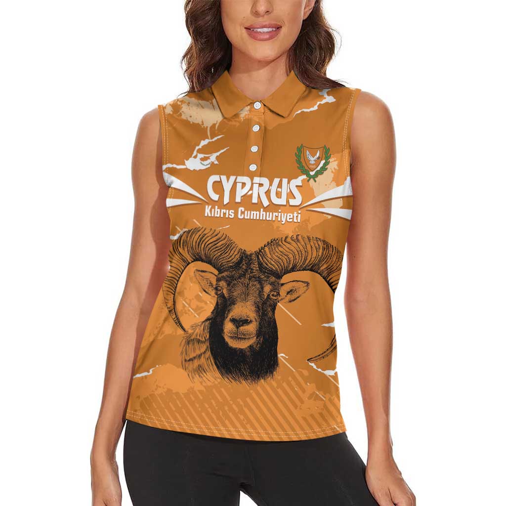 Persionalized Cyprus Independence Day Women Sleeveless Polo Shirt Kbrs Cumhuriyeti Grunge Vibes - Wonder Print Shop