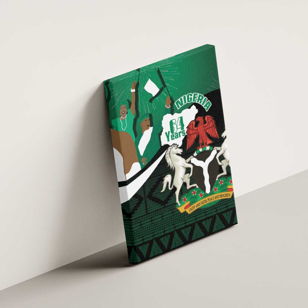 Nigeria Independence Day Canvas Wall Art Happy 64 Years Of Anniversary African Pattern - Wonder Print Shop