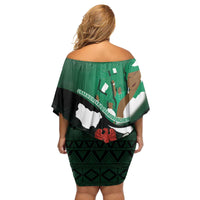 Nigeria Independence Day Family Matching Off Shoulder Short Dress and Hawaiian Shirt Happy 64 Years Of Anniversary African Pattern - Wonder Print Shop