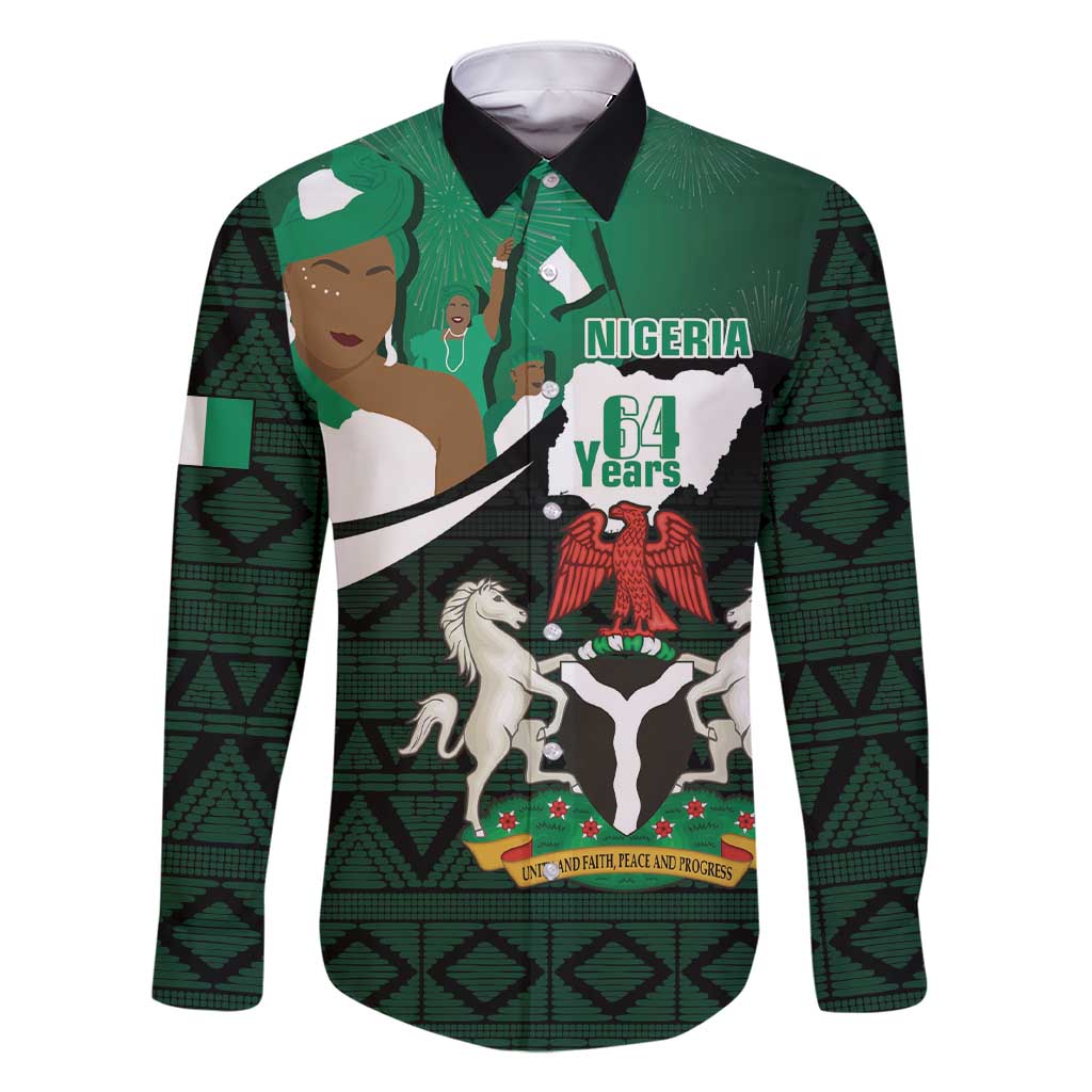 Nigeria Independence Day Family Matching Short Sleeve Bodycon Dress and Hawaiian Shirt Happy 64 Years Of Anniversary African Pattern - Wonder Print Shop