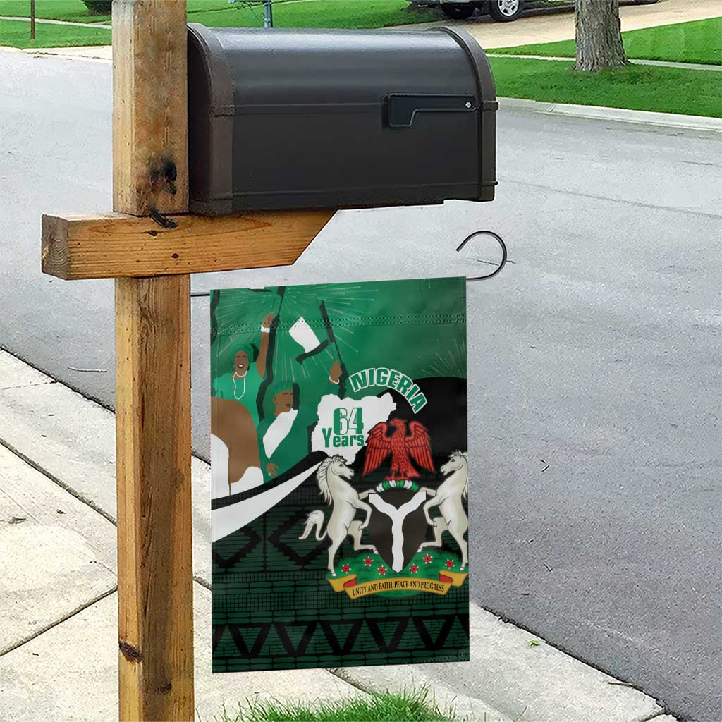 Nigeria Independence Day Garden Flag Happy 64 Years Of Anniversary African Pattern - Wonder Print Shop