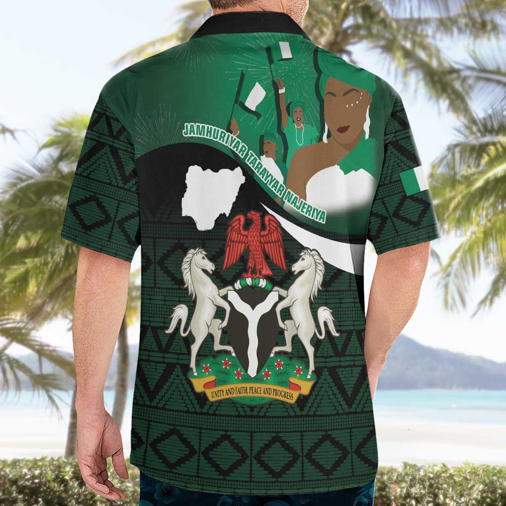 Nigeria Independence Day Hawaiian Shirt Happy 64 Years Of Anniversary African Pattern - Wonder Print Shop