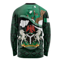 Nigeria Independence Day Long Sleeve Shirt Happy 64 Years Of Anniversary African Pattern - Wonder Print Shop