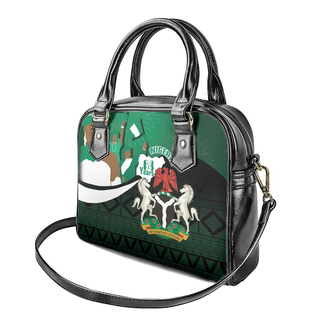 Nigeria Independence Day Shoulder Handbag Happy 64 Years Of Anniversary African Pattern