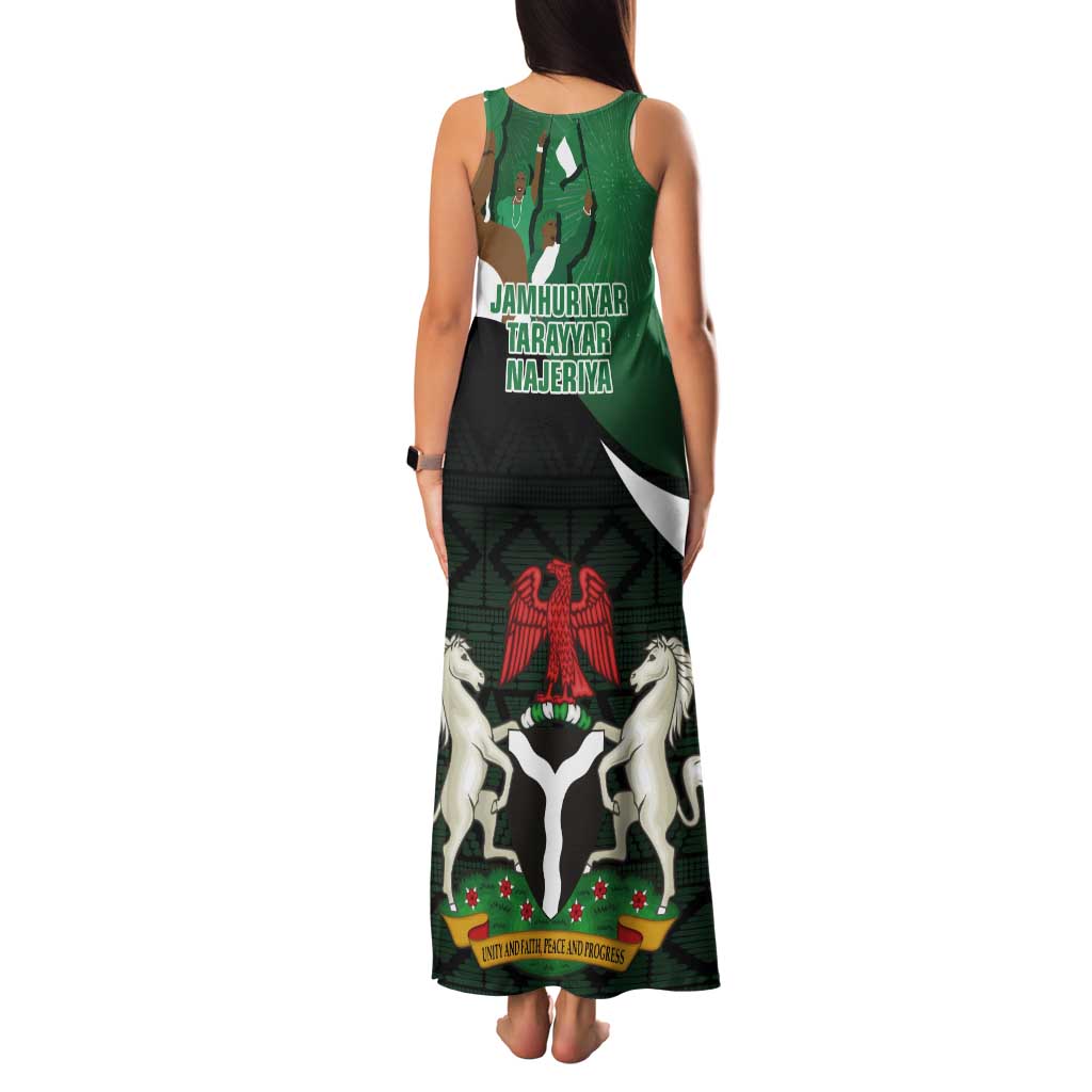 Nigeria Independence Day Tank Maxi Dress Happy 64 Years Of Anniversary African Pattern - Wonder Print Shop