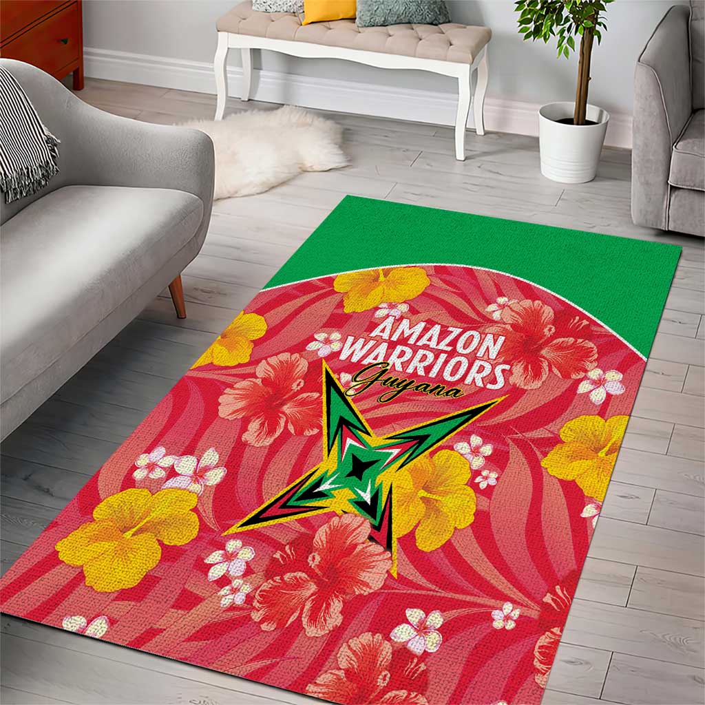 Guyana Cricket Area Rug 2025 Go Amazon Warriors Tropical Style - Wonder Print Shop