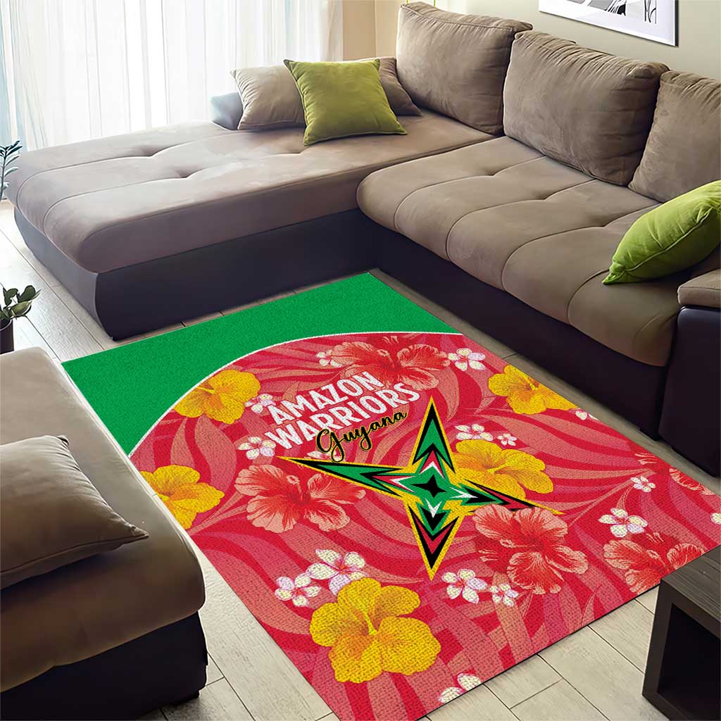 Guyana Cricket Area Rug 2025 Go Amazon Warriors Tropical Style - Wonder Print Shop