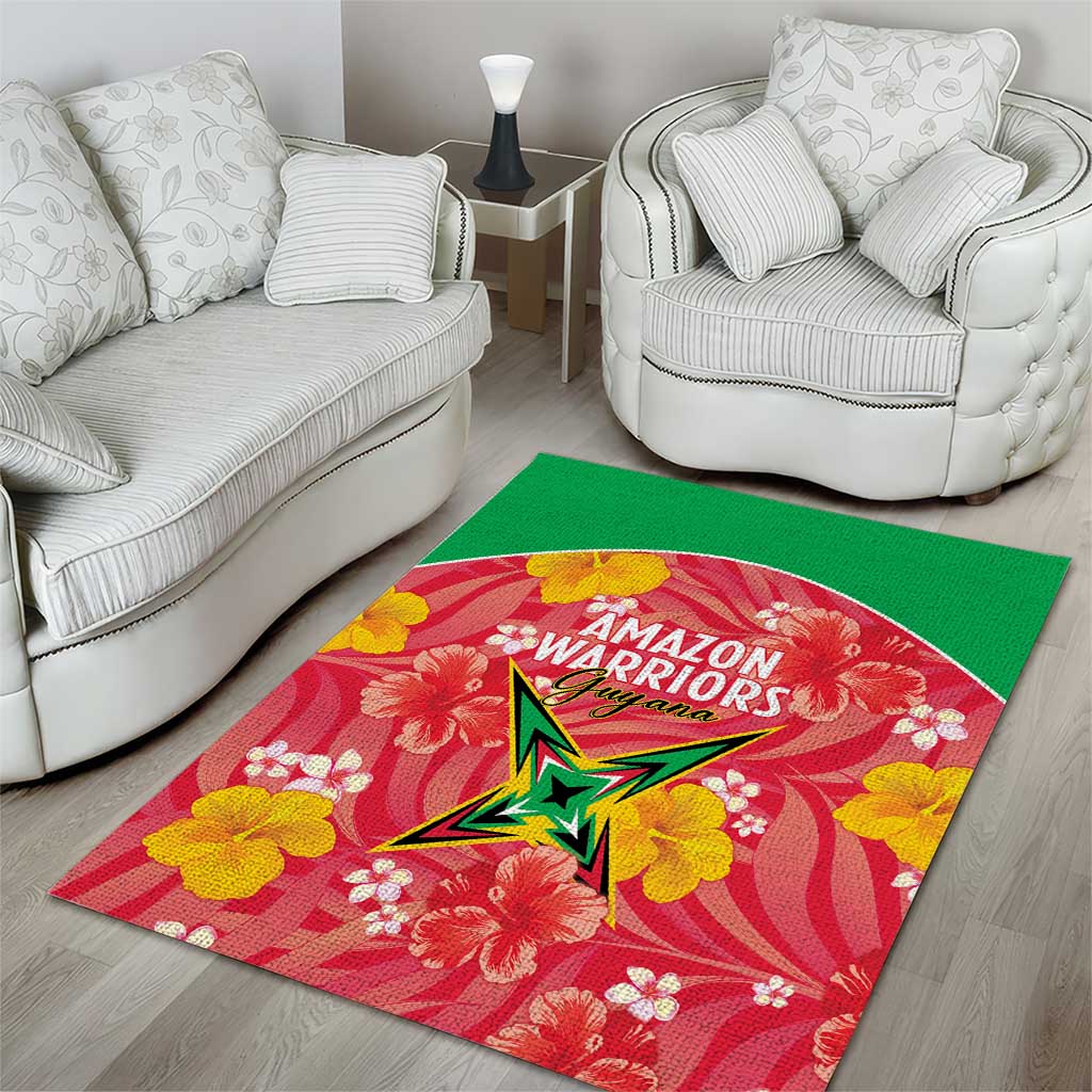 Guyana Cricket Area Rug 2025 Go Amazon Warriors Tropical Style - Wonder Print Shop